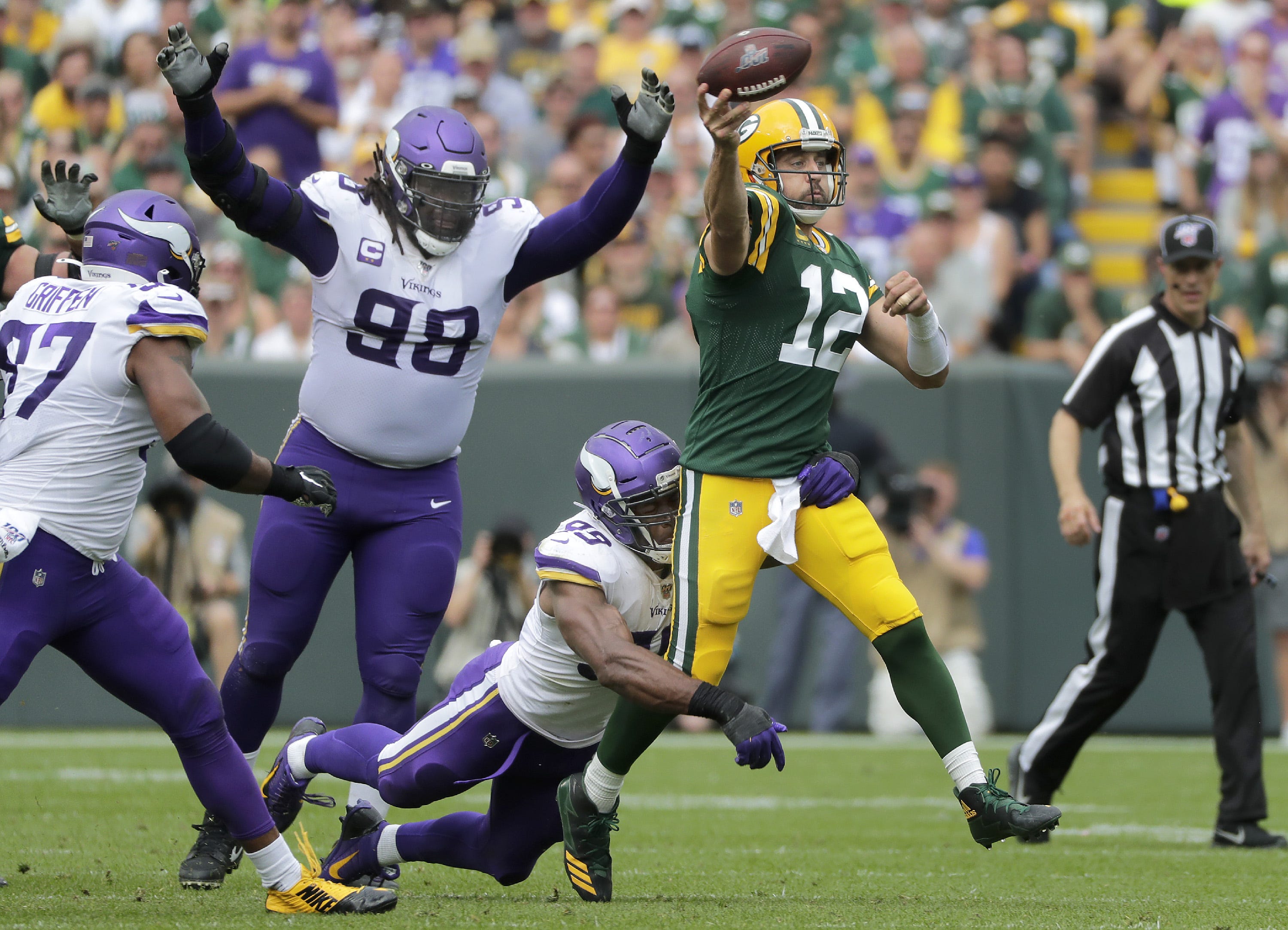 Aaron Rodgers and Linval Joseph