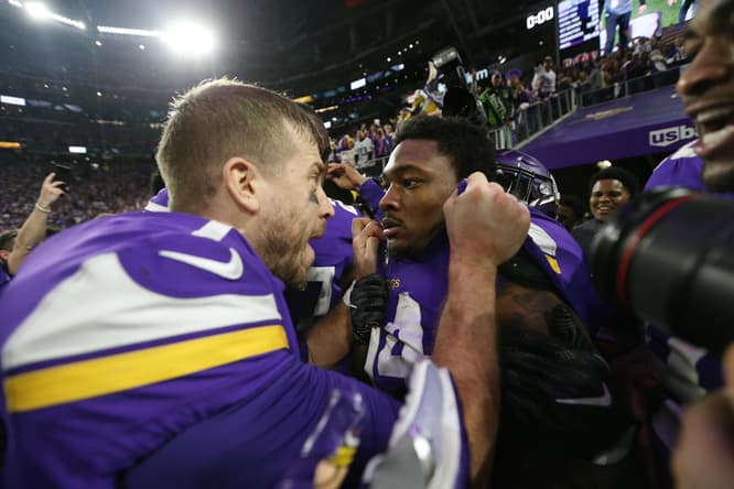 Former Minnesota Vikings Case Keenum and Stefon Diggs