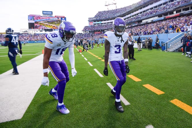 NFL: Minnesota Vikings at Tennessee Titans - Jordan Addison & Justin Jefferson