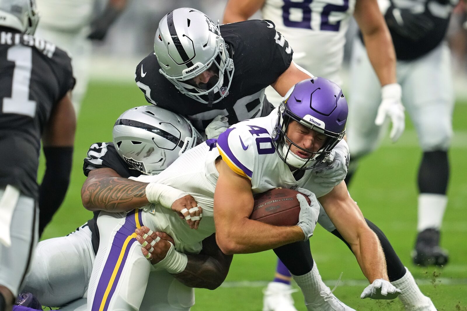 Minnesota Vikings tight end Zach Davidson (40) runs against the