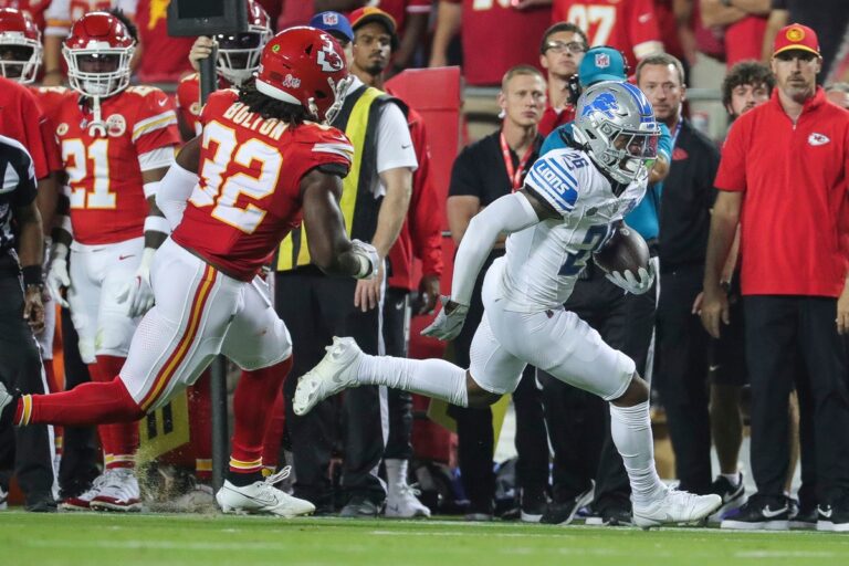 Kansas City Chiefs linebacker Nick Bolton (32) runs during an NFL